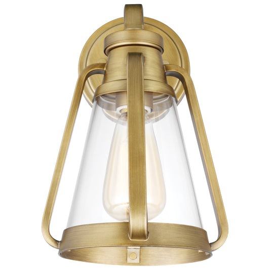 Everett - 1 Light; Small Wall Sconce - Natural Brass with Clear Glass
