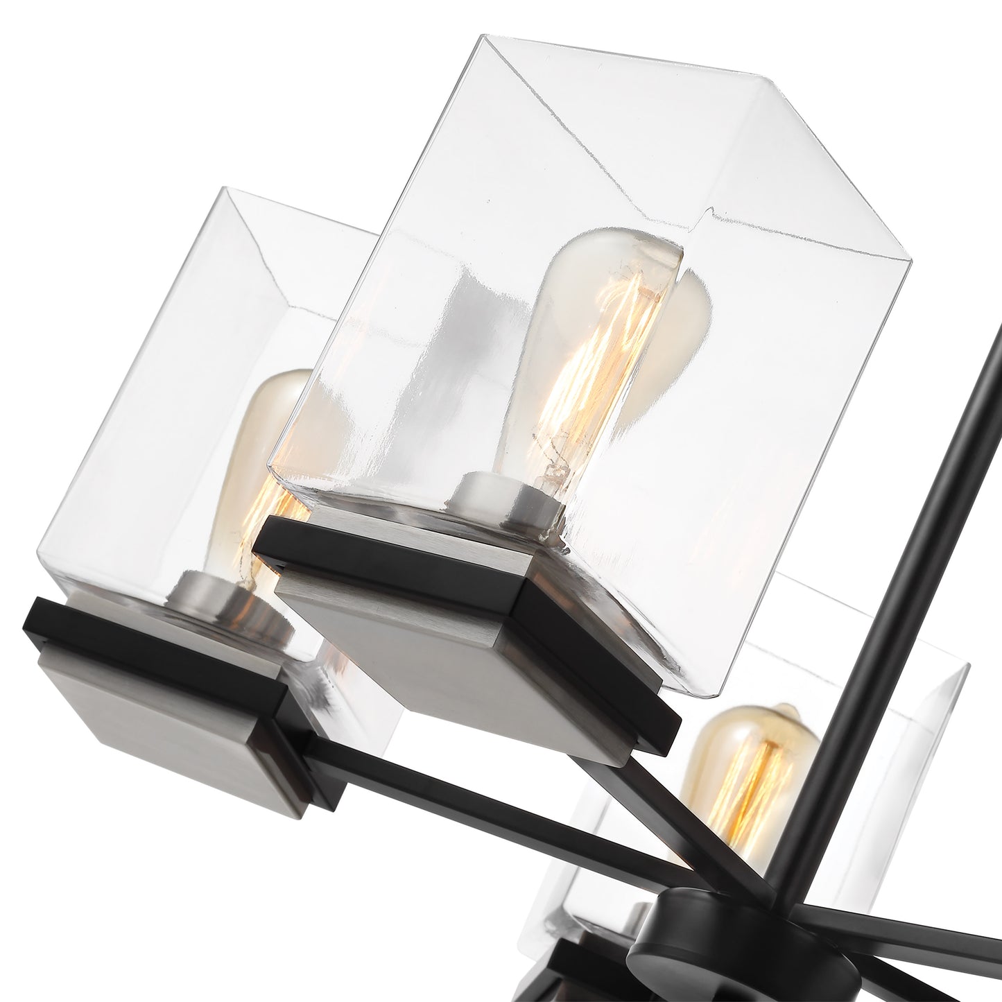 Crossroads - 5 Light Chandelier with M          atte Black - Clear Glass