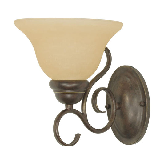 Castillo - 1 Light Wall Sconce with Champagne Linen Washed Glass - Sonoma Bronze Finish