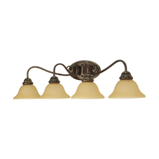Castillo - 4 Light Vanity with Champagne Linen Washed Glass - Sonoma Bronze Finish