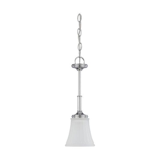 Teller - 1 Light Mini Pendant with Frosted Etched Glass and Polished Chrome Finish