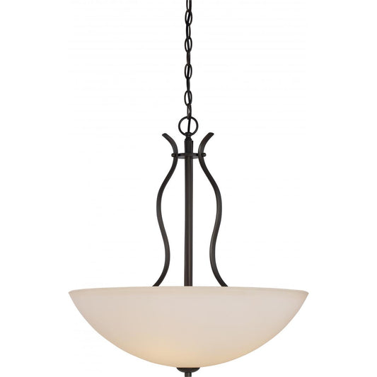 Dillard - 4 Light Pendant with White Glass - Forest Bronze Finish