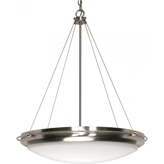 Polaris - 3 Light Pendant with Satin Frosted Glass - Brushed Nickel Finish