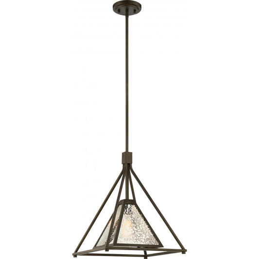 Mystic - 1 Light Medium Pendant with Antique Mirror Glass - Forest Bronze Finish