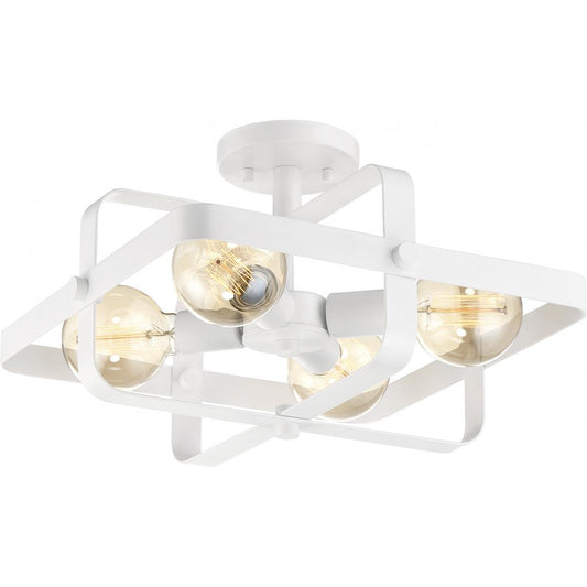 Prana - 4 Light Flush Mount - White Finish