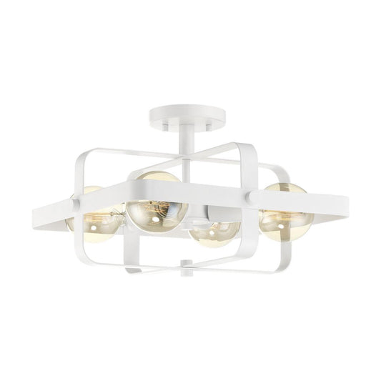 Prana - 4 Light Flush Mount - White Finish
