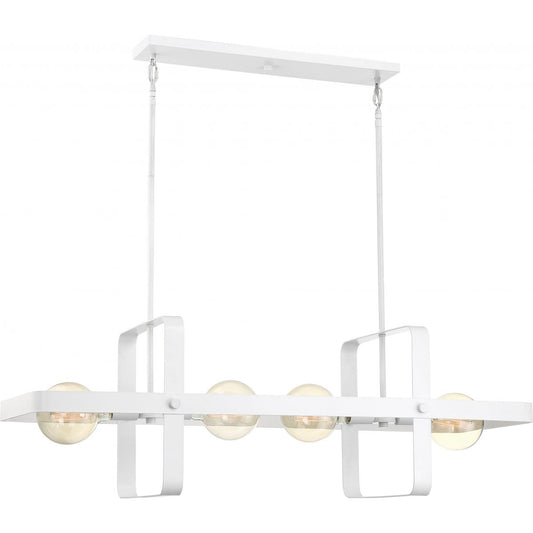 Prana - 4 Light Island Pendant - White Finish