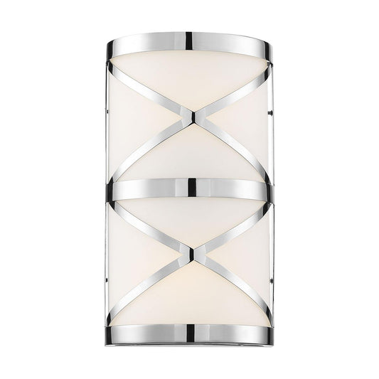 Sylph - 2 Light Vanity - with Satin White Glass - Polished Nickel Finish
