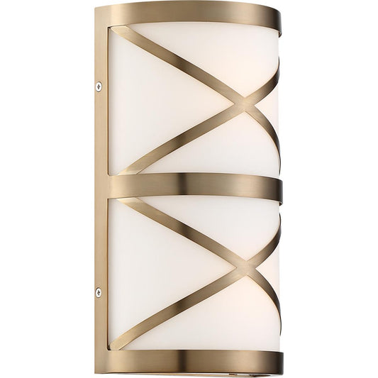 Sylph - 2 Light Vanity - with Satin White Glass - Burnished Brass Finish