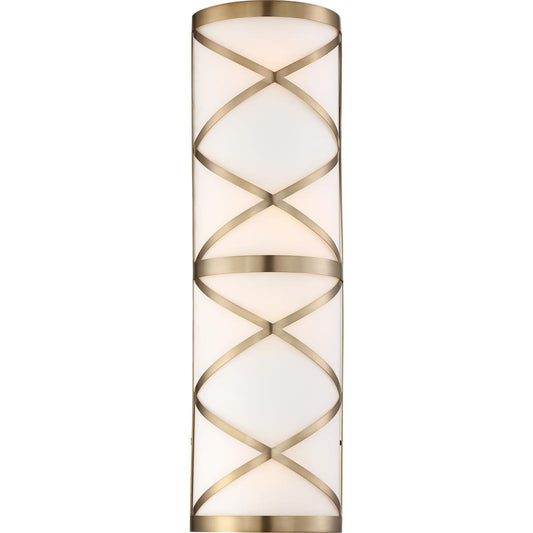 Sylph - 4 Light Vanity - with Satin White Glass - Burnished Brass Finish