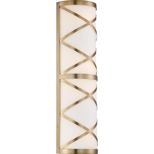 Sylph - 4 Light Vanity - with Satin White Glass - Burnished Brass Finish