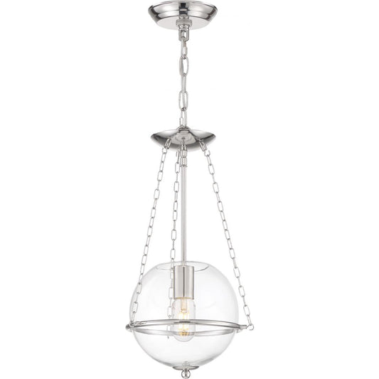 Odyssey - 1 Light Mini Pendant with Clear Glass Polished Nickel Finish