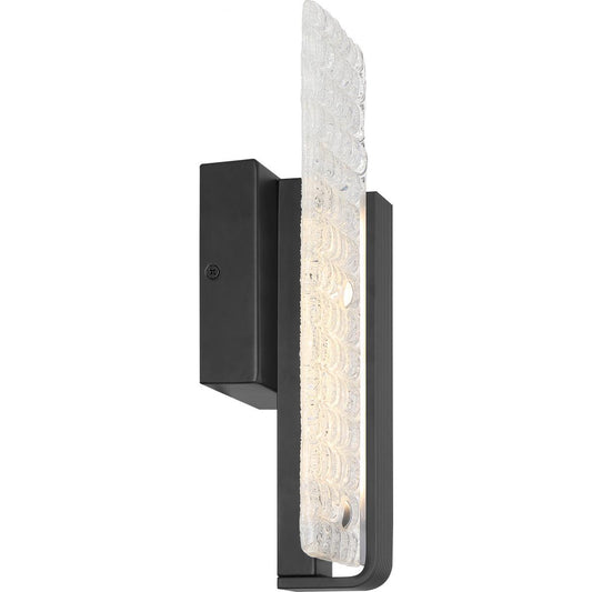 Ceres - LED Wall Sconce with Ice Cube Glass - Matte Black Finish