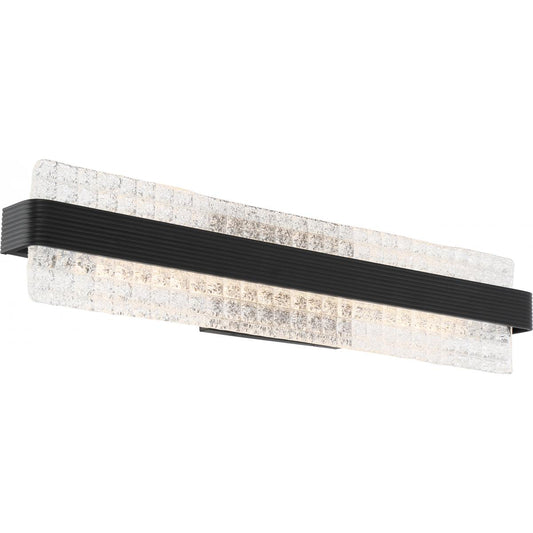 Ceres - 24" LED Vanity in Matte Black Finish - Ice Cube Glass