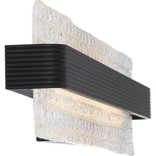 Ceres - 24" LED Vanity in Matte Black Finish - Ice Cube Glass