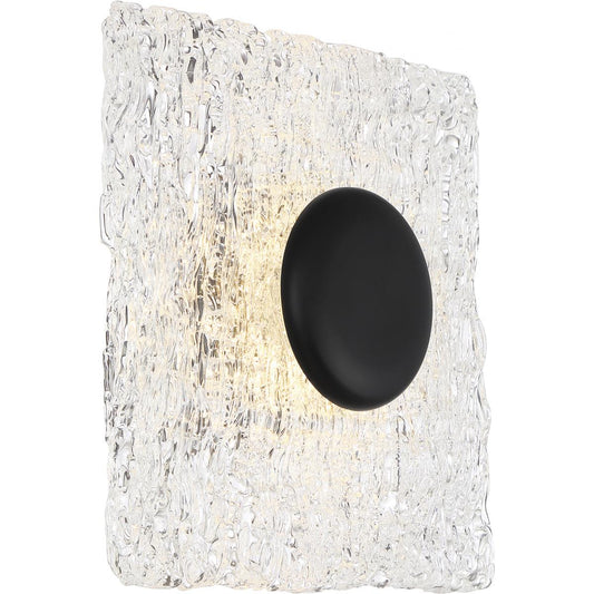 Riverbed - LED Flush with Woven Glass - Matte Black Finish