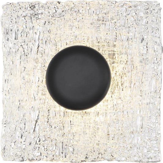 Riverbed - LED Flush with Woven Glass - Matte Black Finish