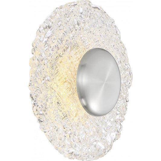 Riverbed - LED Flush with Woven Glass - Polished Nickel Finish