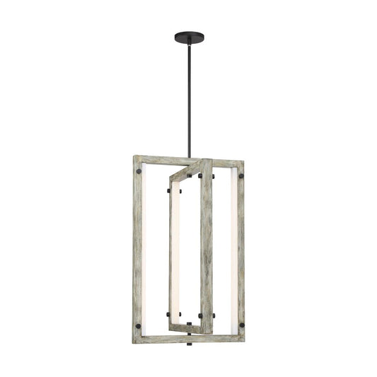 Alta - LED Pendant - Black with Gray Wood Finish