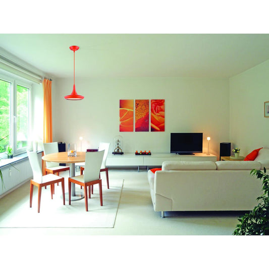 Fantom - LED Pendant with Rayon Cord - Orange Finish