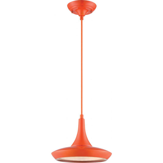 Fantom - LED Pendant with Rayon Cord - Orange Finish