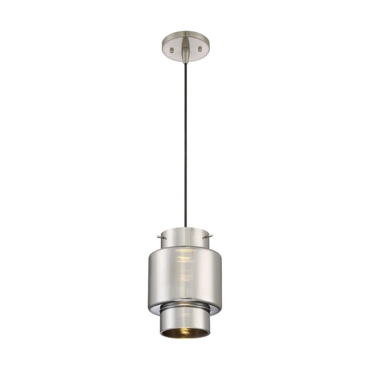 Del - LED Mini Pendant with Mirrored Glass - Brushed Nickel Finish